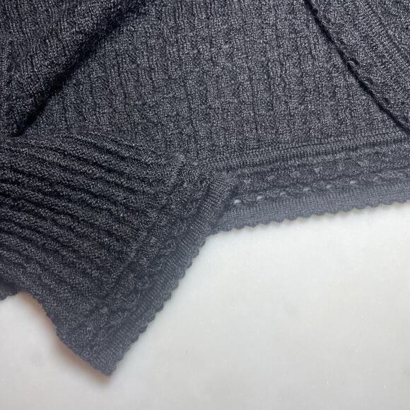 Carolina Herrera Open Front Cardigan Wool Silk Cashmere Embellished Beaded Knit - Picture 5 of 7